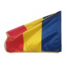 Luxury satin flag of Romania with fringes