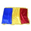 Luxury satin flag of Romania with fringes