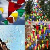 Fencing tape - a garland of triangular flags in the color of your choice