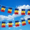 Flags of Romania bunting garland, 10 flags 15/21 cm. in 3 meters