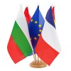 Wood desk flag stand with five flags 15/21 cm.