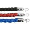 Braided velvet barrier post rope with chrome ends