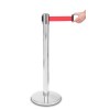 Silver queuing barrier post