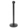 Black queuing barrier post with red belt