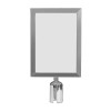 Chrome frame for tape queuing barrier post