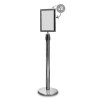 Chrome frame for tape queuing barrier post