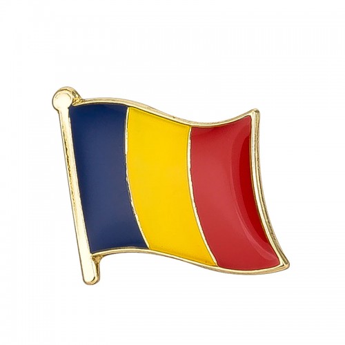Flag of Romania metal pin badge