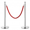 Pair of two silver barrier post & one red rope